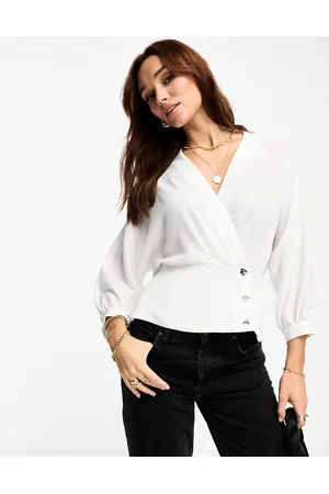 River Island Tux style wrap blouse in