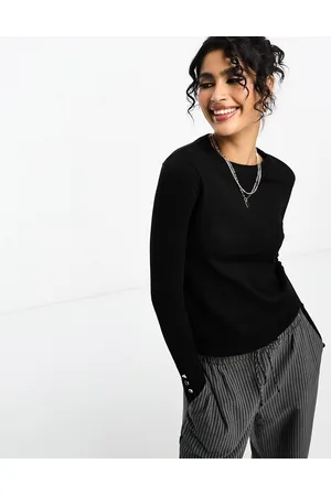 River Island Crew neck fine knit top in
