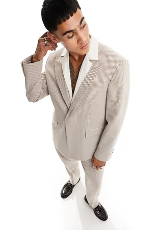 Viggo Micro plaid seersucker suit jacket in