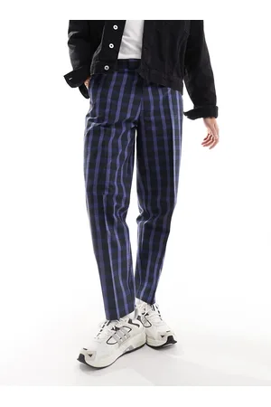 ASOS Smart oversized tapered pants in plaid