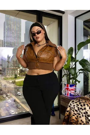 Labelrail X Holly Marston heavy rib sleeveless PU vest in