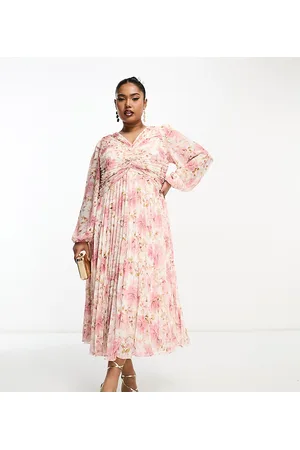 EVER NEW Ruched pleated midaxi dress in floral