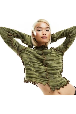 Reclaimed Spacedye knitted top with exposed seam