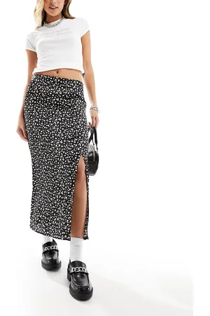 Daisy Street Satin midaxi skirt in daisy ditsy