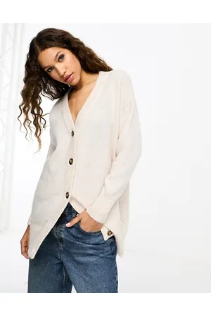 SELECTED Femme chuck on button up cardigan in cream