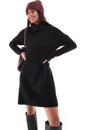 ONLY Roll neck knitted mini sweater dress in
