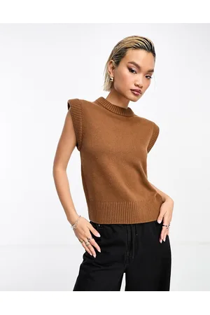& OTHER STORIES Merino wool blend knit tank with extended shoulders in