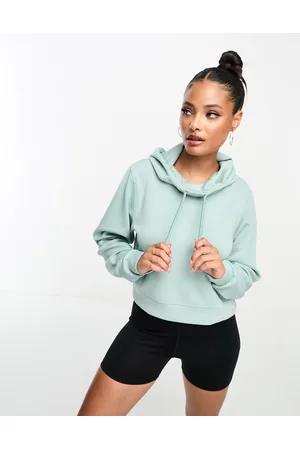 ONLY Dess cropped hoodie in mist