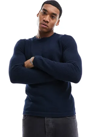 Only & Sons Crew neck textured knit sweater in