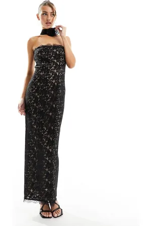 Rare Fashion London lace maxi dress with corsage detail in