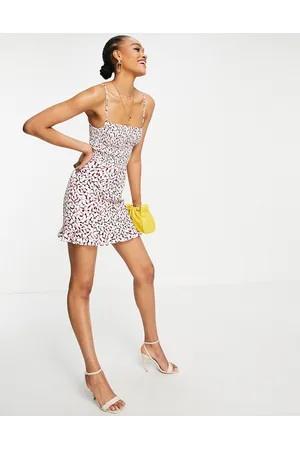 French Connection Ekeze strappy crepe mini dress in multicolored floral