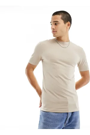 River Island Muscle fit t-shirt in stone