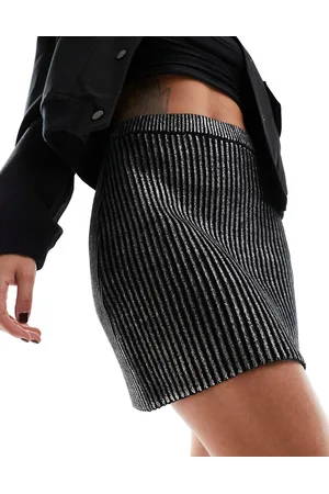 NA-KD Knit glitter skirt in