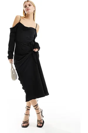 River Island Cold shoulder slip dress in