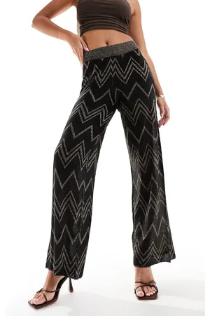ONLY Lightweight chevron pants in and gold glitter - part of a set