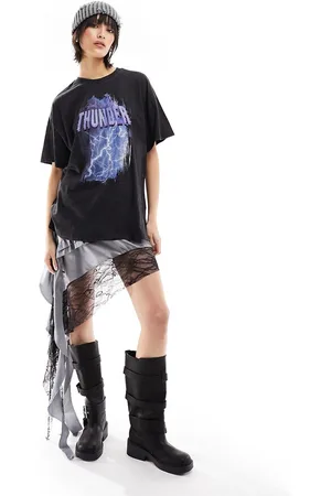 ONLY Thunder rhinestone t-shirt in washed