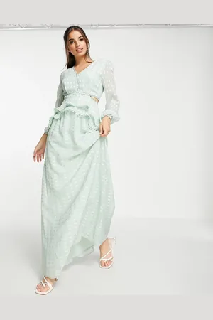 Lipsy London Plunge maxi dress in soft mint