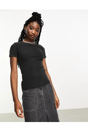 JJXX Frankie ribbed T-shirt in washed