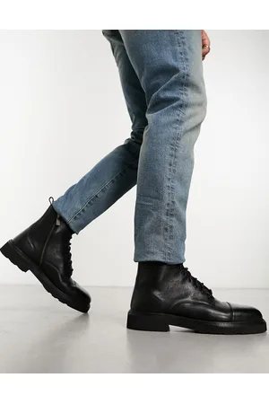 WALK LONDON Max toe cap boots in leather