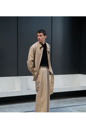 Labelrail X Isaac Hudson wide leg turn-up pants in beige - part of a set