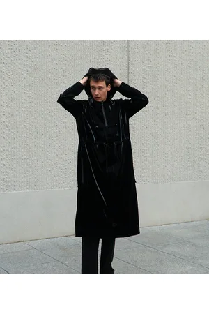 Labelrail X Isaac Hudson sheen vintage effect vinyl oversized raincoat in
