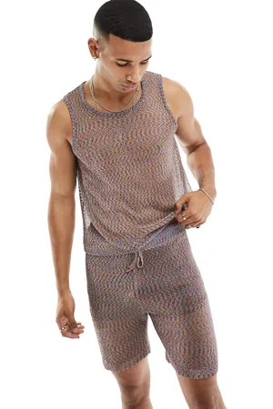 ASOS Knit tank top in metallic mesh in