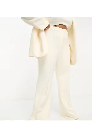 ASOS Curve suit kickflare pants in cream