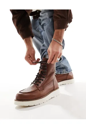Tommy Hilfiger American warm leather boots in winter cognac