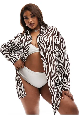 South Beach Zebra print oversized beach shirt in