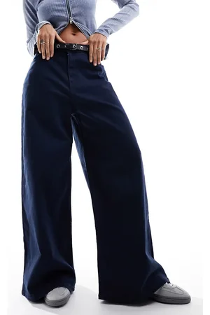 Monki Baggy fit pants in navy
