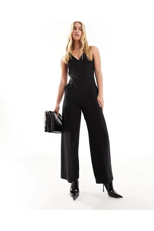 Closet Tailored pinafore jumpsuit with pockets in
