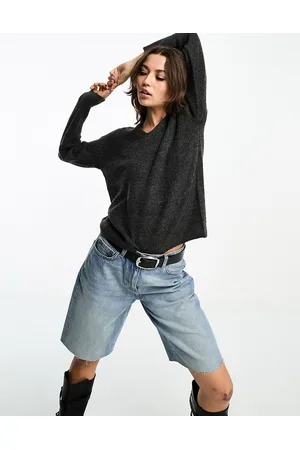 ONLY V neck sweater in dark heather