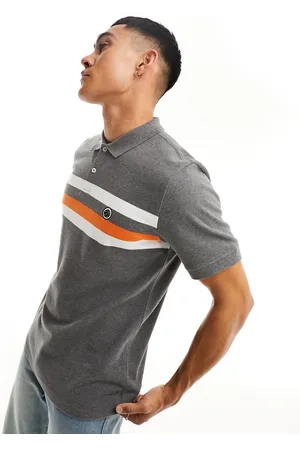 Pretty Green Hollen chest stripe polo shirt in dark