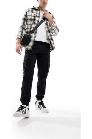 JACK & JONES Tapered cuffed cargo pants in