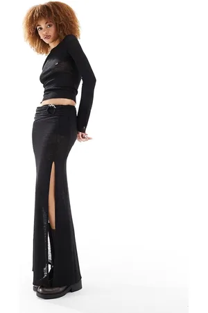 COLLUSION Trim detail knit maxi skirt in