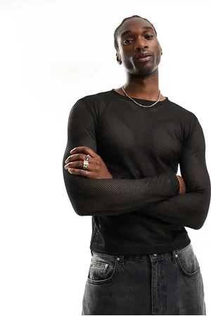 Weekday Sheer knit long sleeve t-shirt in