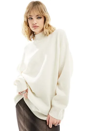 Weekday Unni wool blend oversized sweater in off