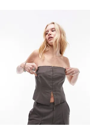 Topshop Raw seam detail corset top in mid - part of a set