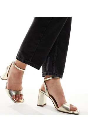 ASOS Wide Fit Hotel barely there block heeled sandals in