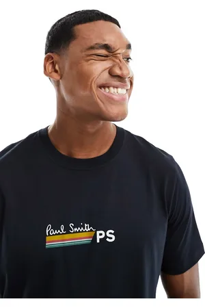 Paul Smith Stripe logo chest print t-shirt in