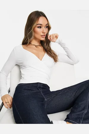 ASOS Long sleeve wrap top in
