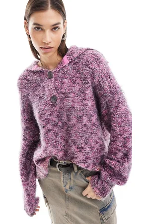 Free People Space dye collared sweater in multi