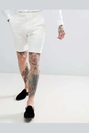 Twisted Tailor Wedding shorts in cream linen
