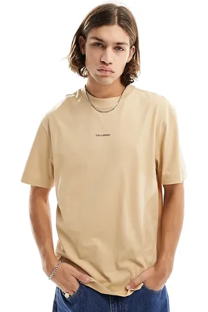COLLUSION Logo print T-shirt in beige