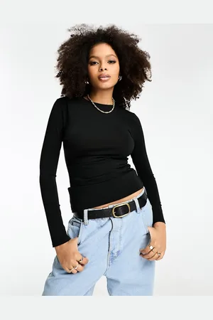 River Island Draped long sleeve top in