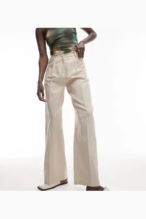 Topshop Linen-blend wide leg pants in natural - part of a set