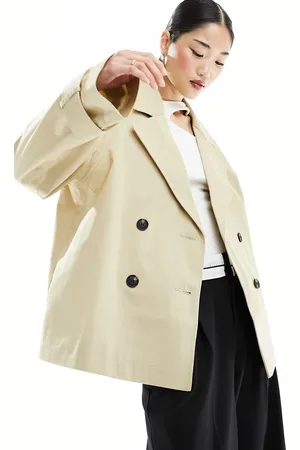 ASOS Short trench coat in stone