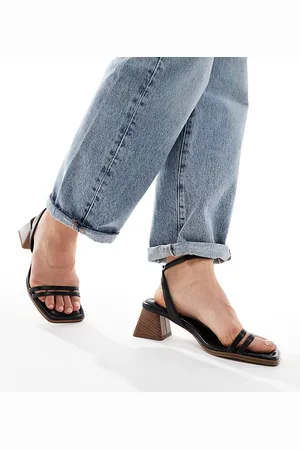 ASOS Wide Fit Honeydew mid block heeled sandals in