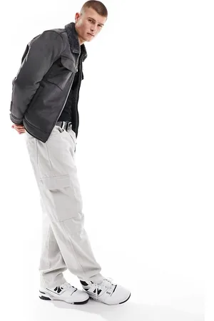 River Island Faux shearling jacket in dark