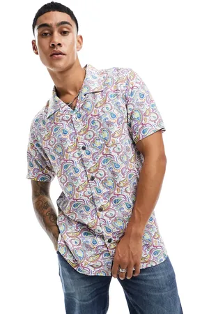 Pretty Green Psychedelic paisley short sleeve shirt in with all over print